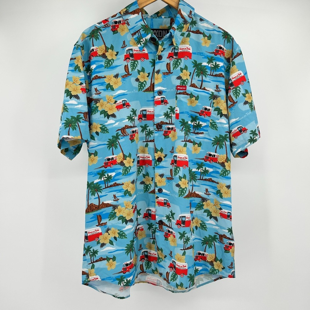 Dixxon Limited Edition Snap On Tools Button Up Mens L Novelty Unique Quick Dry